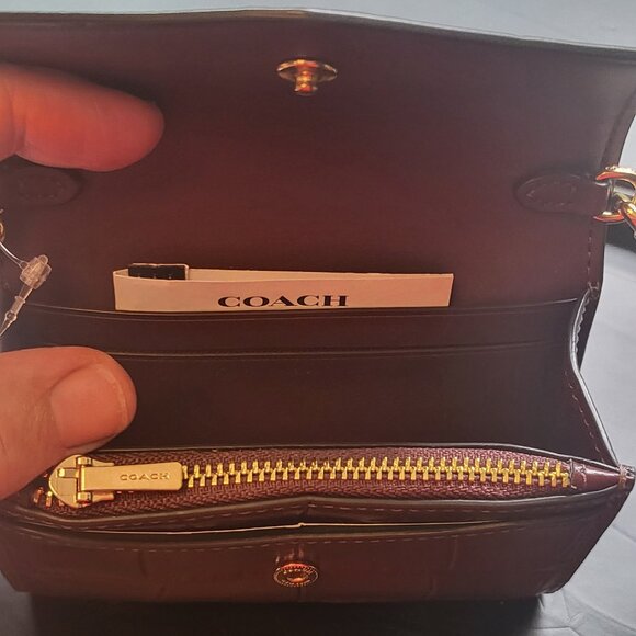 Coach Mini Envelope Wallet in Crocodile Leather - Picture 4 of 11